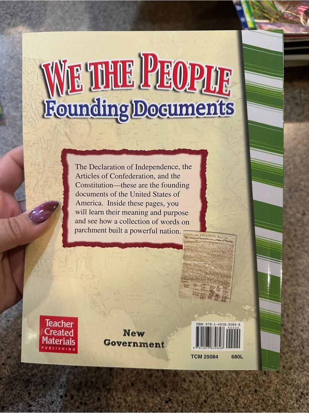 We The People Founding Documents Book - Red, Cream & Green Cover -